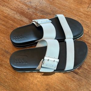 Sorel white sandals